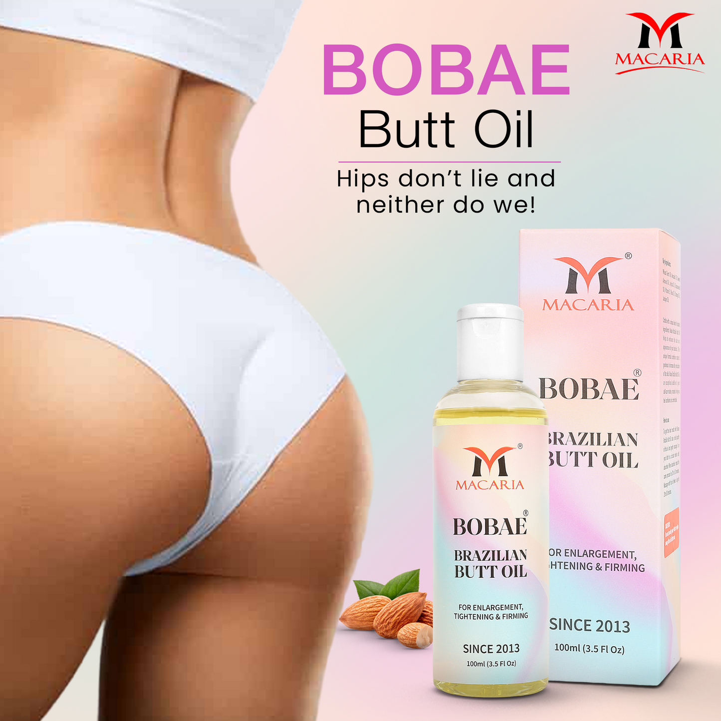 Bobae Brazilian Butt Oil, 100ml