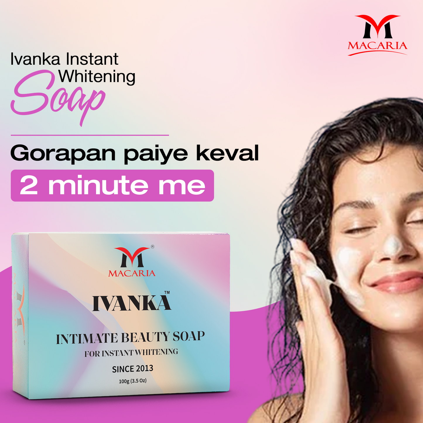 Ivanka Instant Whitening Soap, 100g