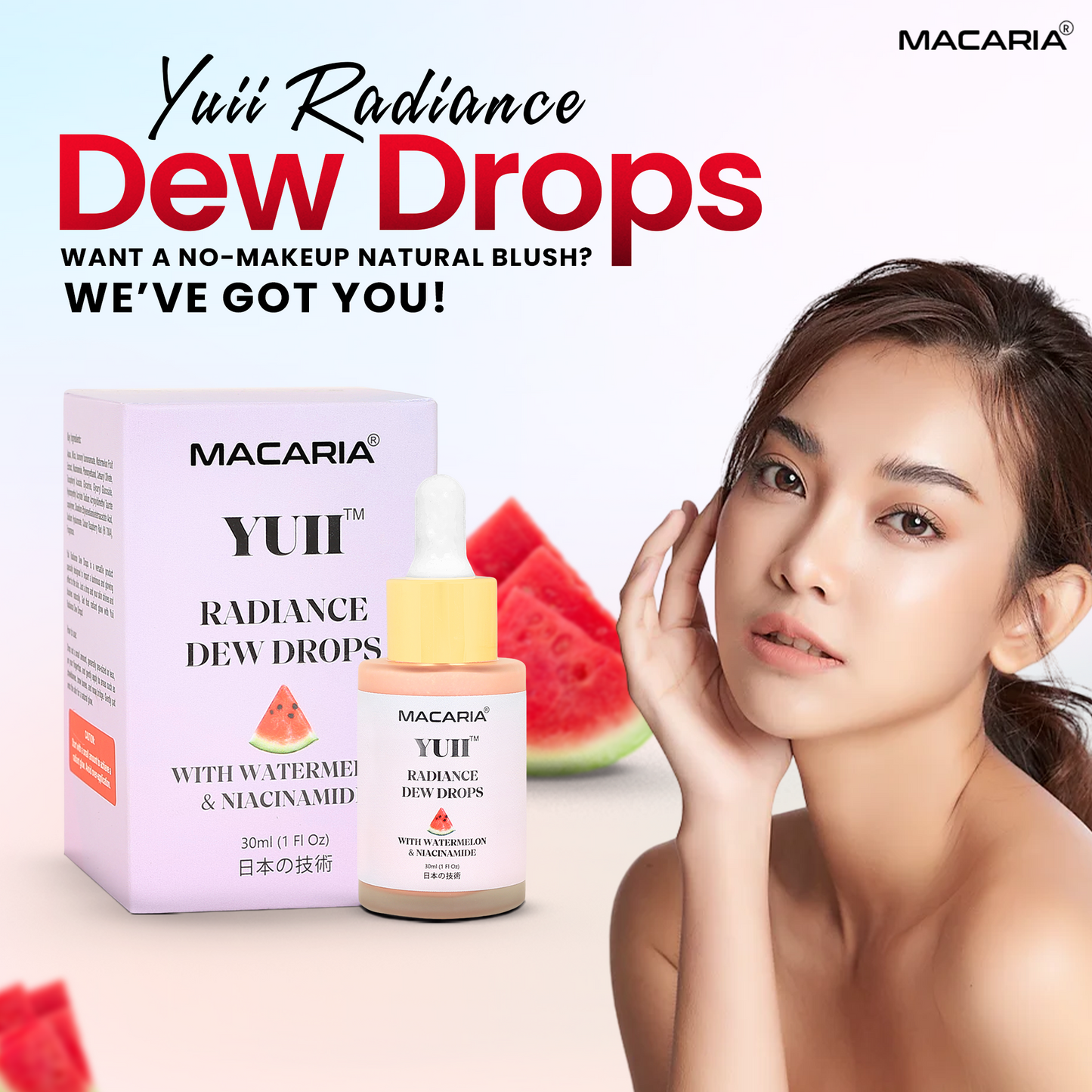 Yuii Watermelon Radiance Dew Drops, 30ml