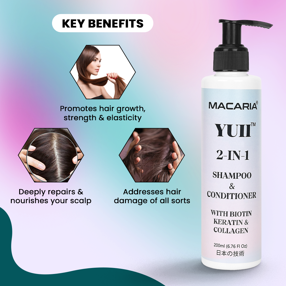 Yuii Biotin, Keratin & Collagen Shampoo & Conditioner, 200ml