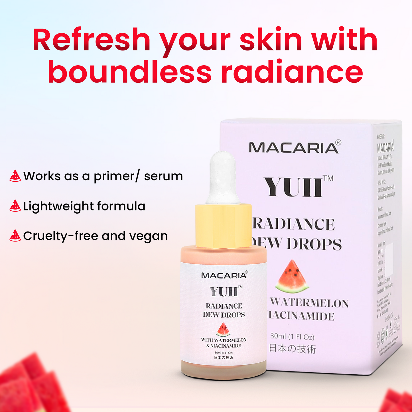 Yuii Watermelon Radiance Dew Drops, 30ml