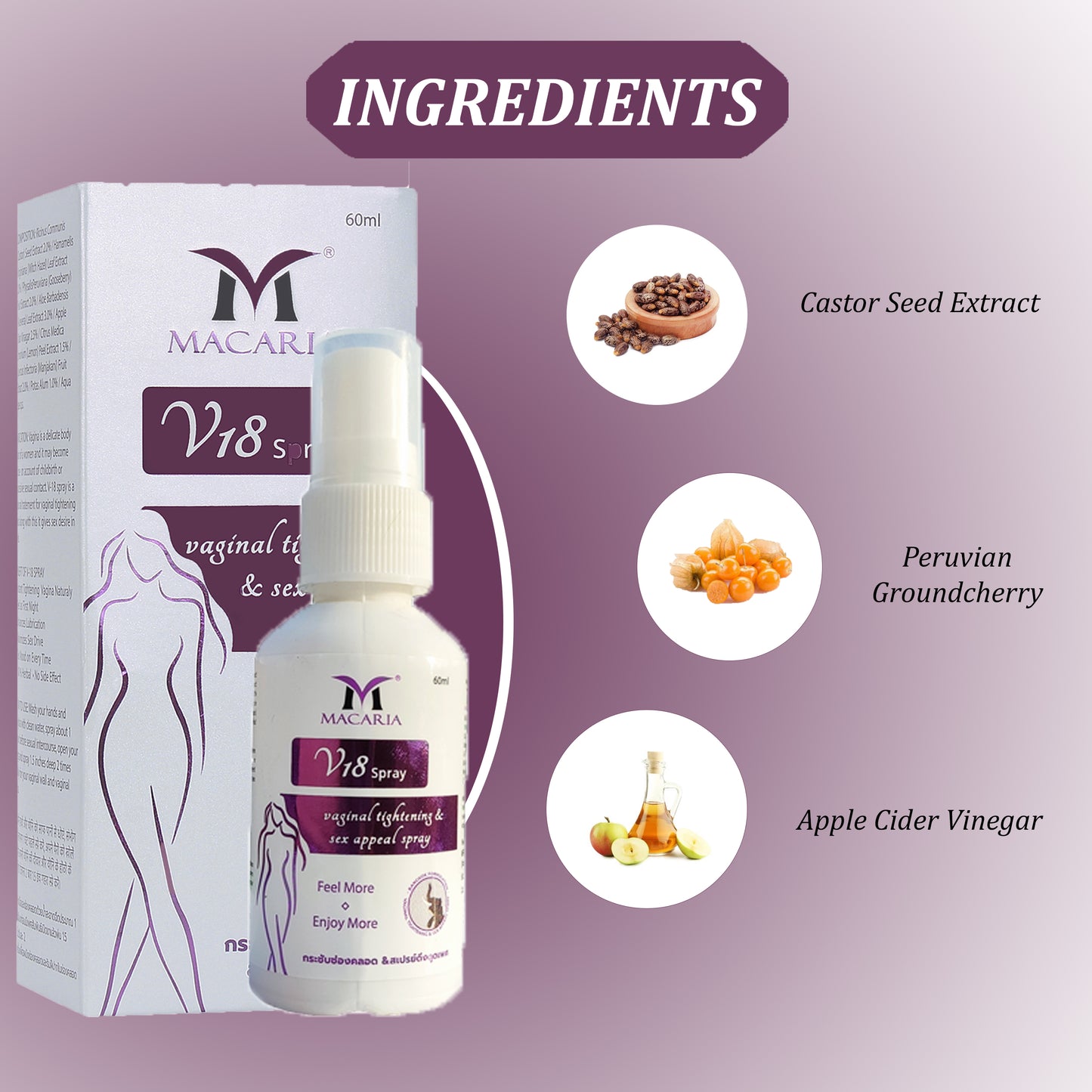 V18 Vaginal Tightening Spray, 60ml