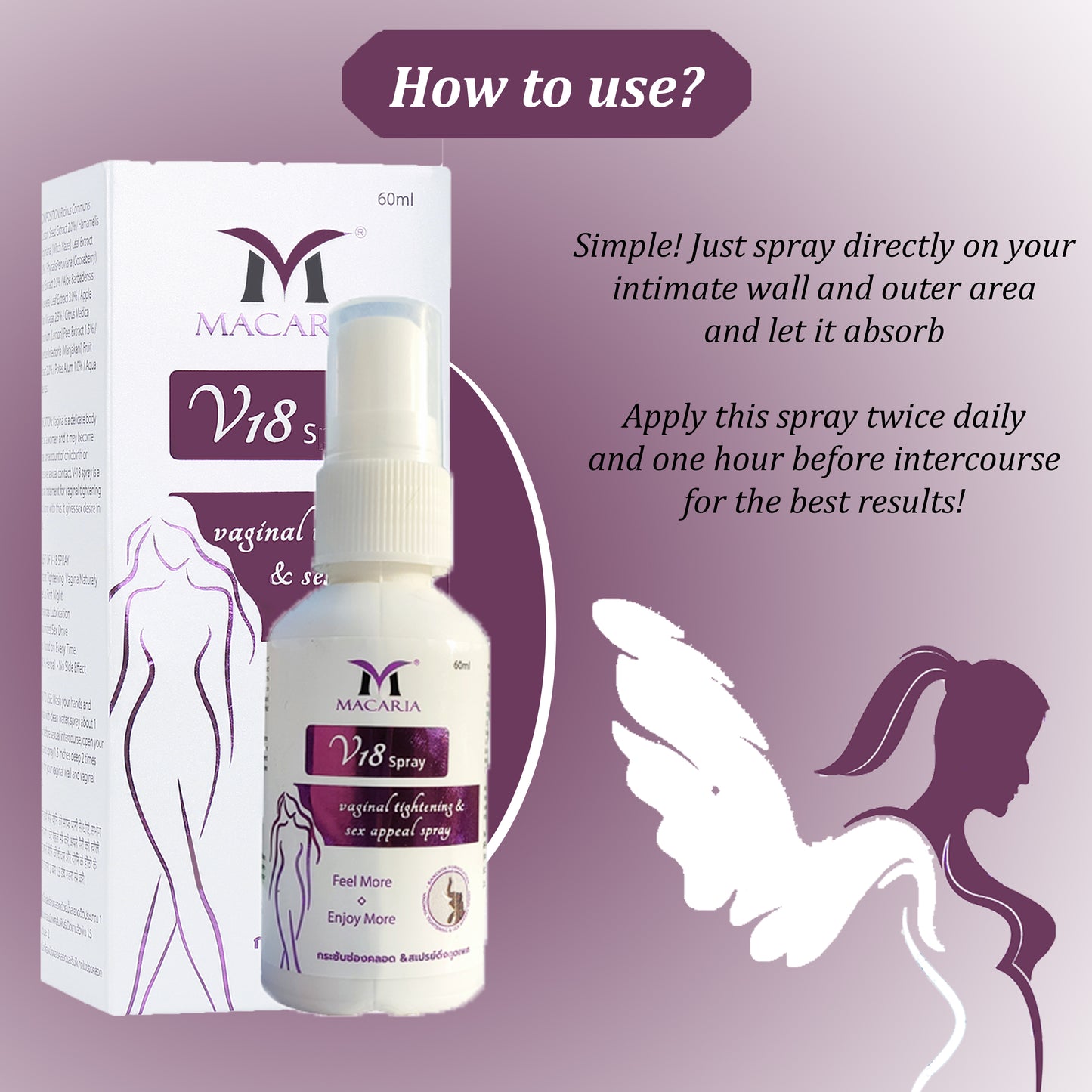 V18 Vaginal Tightening Spray, 60ml