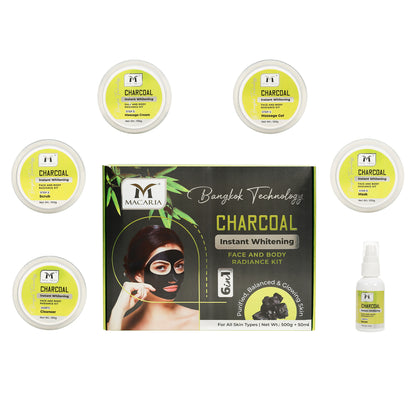 Macaria Instant Whitening Activated Charcoal Face and Body Radiance Kit