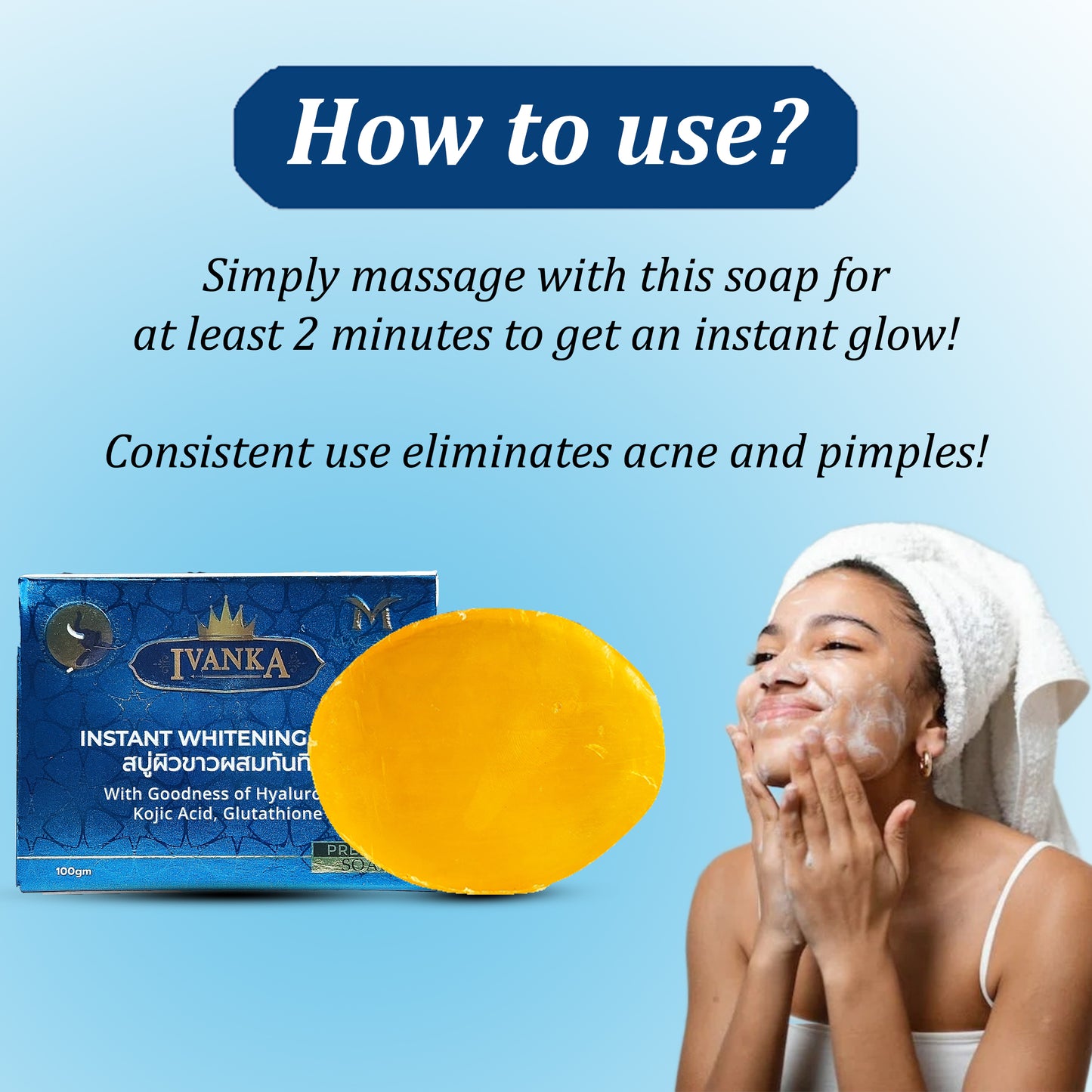 Ivanka Instant Whitening Soap, 100g