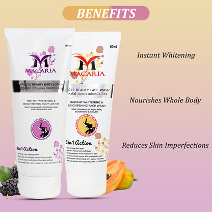 Miracle Beauty Body Lotion with Miracle Beauty Face Wash